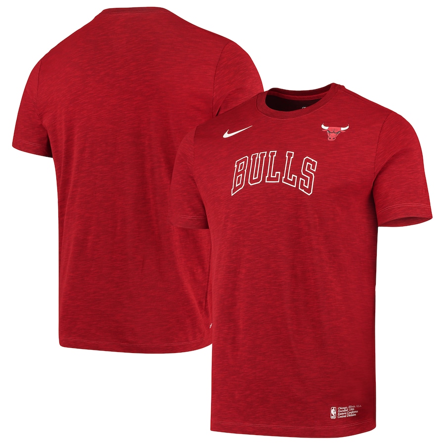 2020 NBA Men Nike Chicago Bulls Heathered Red Essential Facility Performance TShirt->nba t-shirts->Sports Accessory